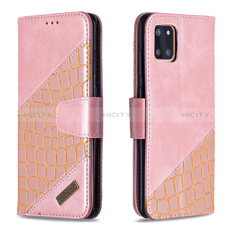 Handytasche Stand Schutzhülle Flip Leder Hülle B03F für Samsung Galaxy Note 10 Lite Rosegold Plus