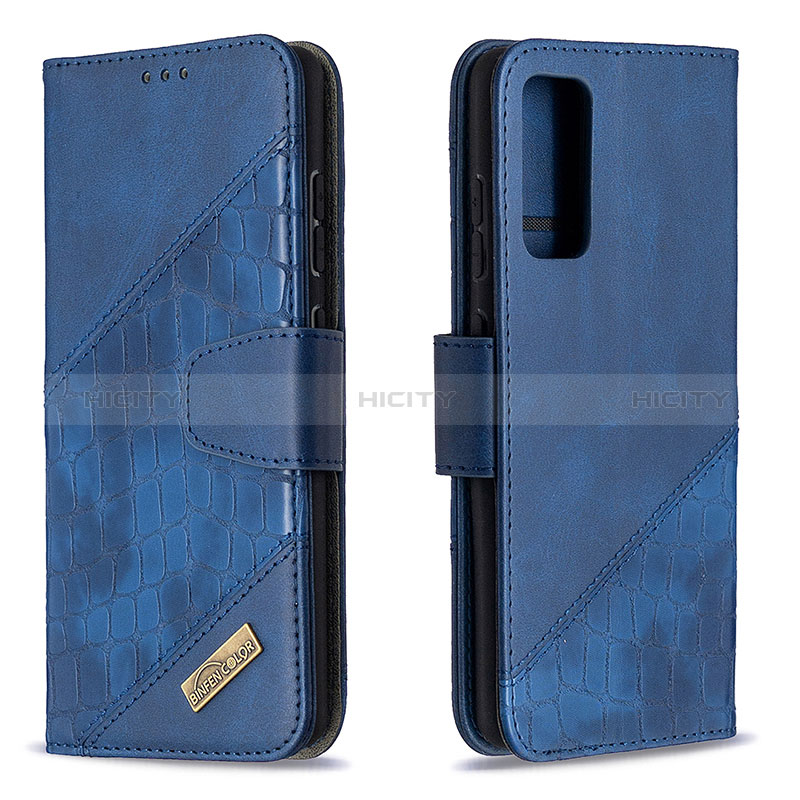 Handytasche Stand Schutzhülle Flip Leder Hülle B03F für Samsung Galaxy S20 FE 4G Blau