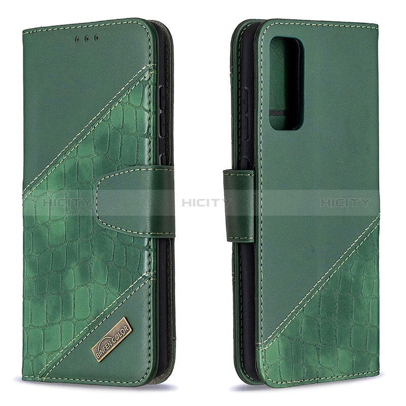 Handytasche Stand Schutzhülle Flip Leder Hülle B03F für Samsung Galaxy S20 FE 4G Grün