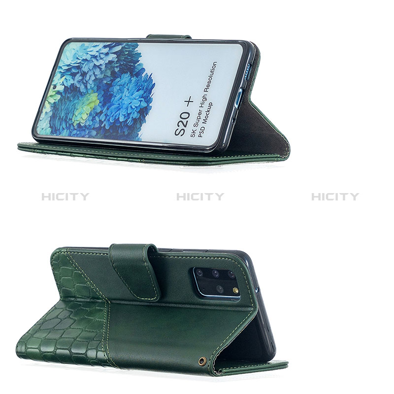 Handytasche Stand Schutzhülle Flip Leder Hülle B03F für Samsung Galaxy S20 Plus groß