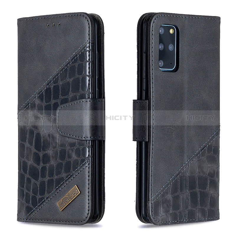 Handytasche Stand Schutzhülle Flip Leder Hülle B03F für Samsung Galaxy S20 Plus 5G Schwarz Plus