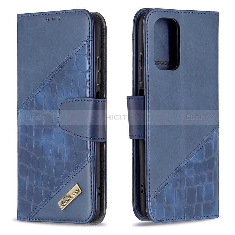 Handytasche Stand Schutzhülle Flip Leder Hülle B03F für Xiaomi Poco M5S Blau