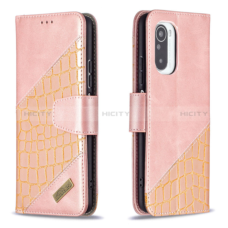 Handytasche Stand Schutzhülle Flip Leder Hülle B03F für Xiaomi Redmi K40 Pro+ Plus 5G Rosegold