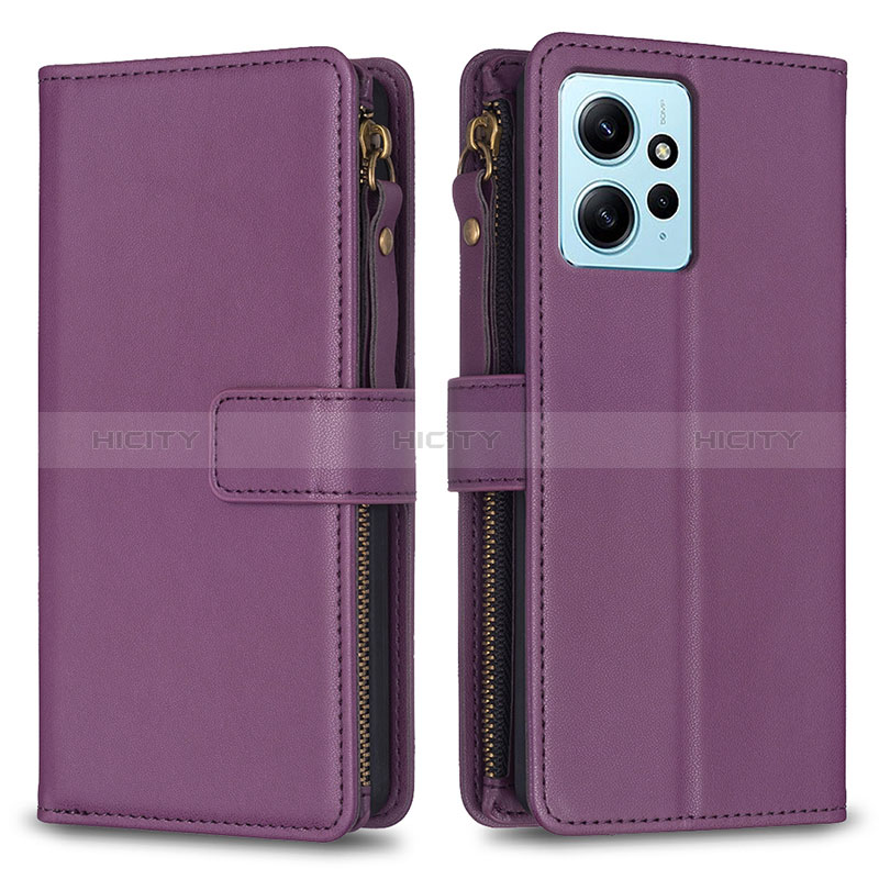 Handytasche Stand Schutzhülle Flip Leder Hülle B03F für Xiaomi Redmi Note 12 4G Violett Plus