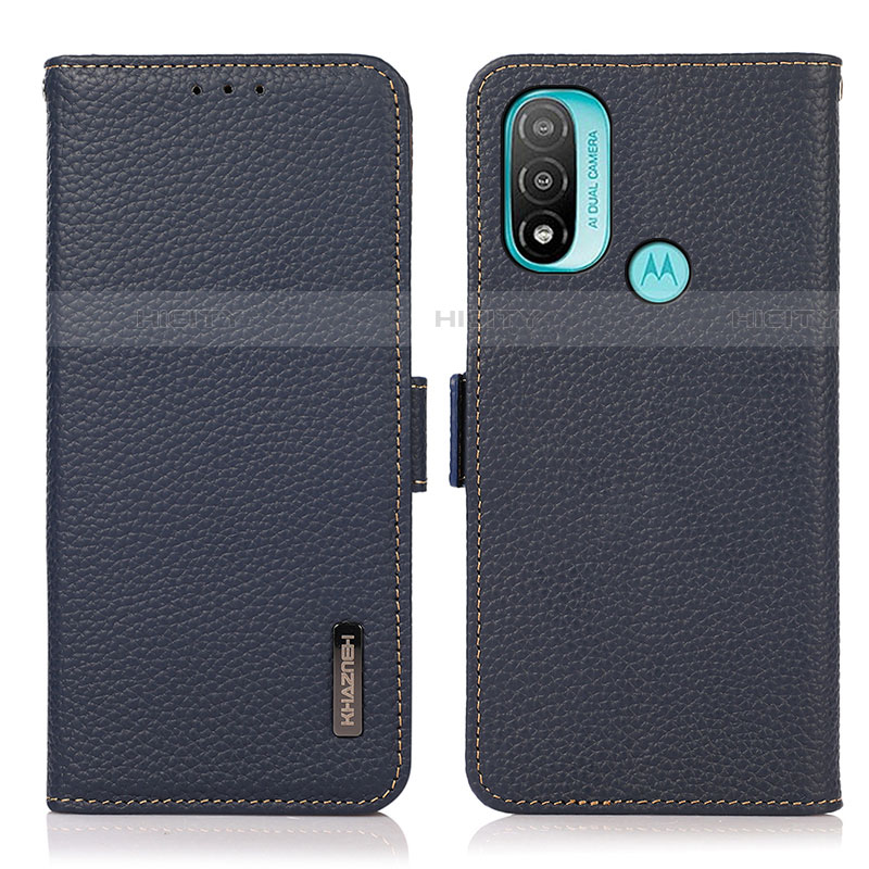 Handytasche Stand Schutzhülle Flip Leder Hülle B03H für Motorola Moto E20 Blau