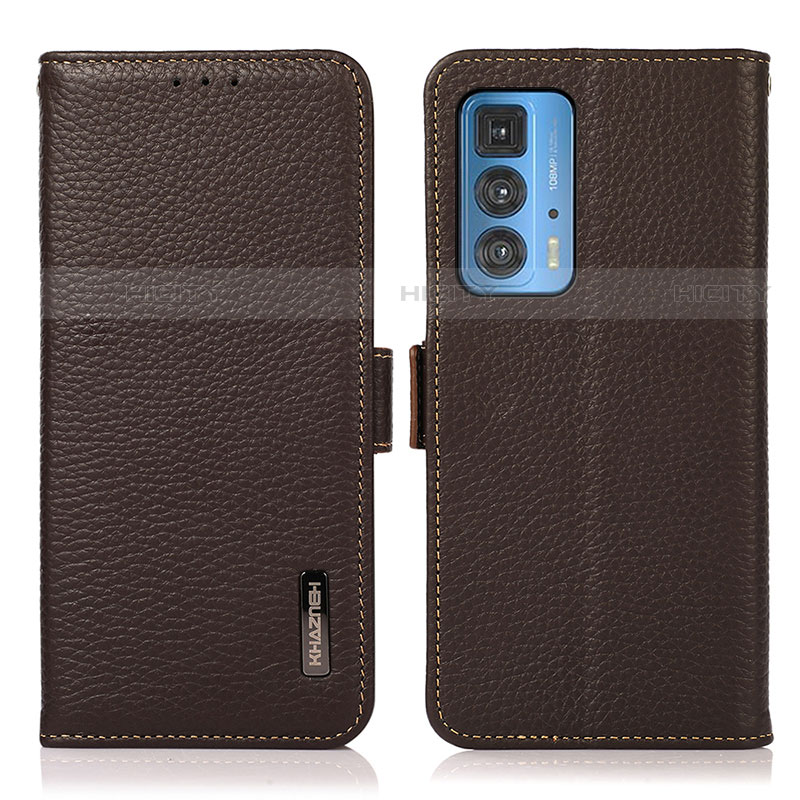 Handytasche Stand Schutzhülle Flip Leder Hülle B03H für Motorola Moto Edge 20 Pro 5G Braun