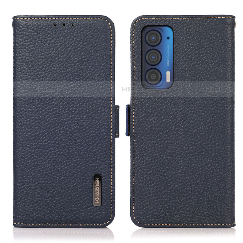 Handytasche Stand Schutzhülle Flip Leder Hülle B03H für Motorola Moto Edge (2021) 5G Blau