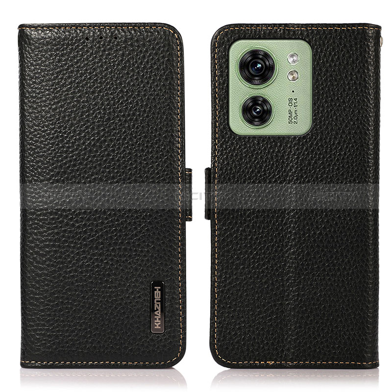 Handytasche Stand Schutzhülle Flip Leder Hülle B03H für Motorola Moto Edge (2023) 5G Schwarz Plus