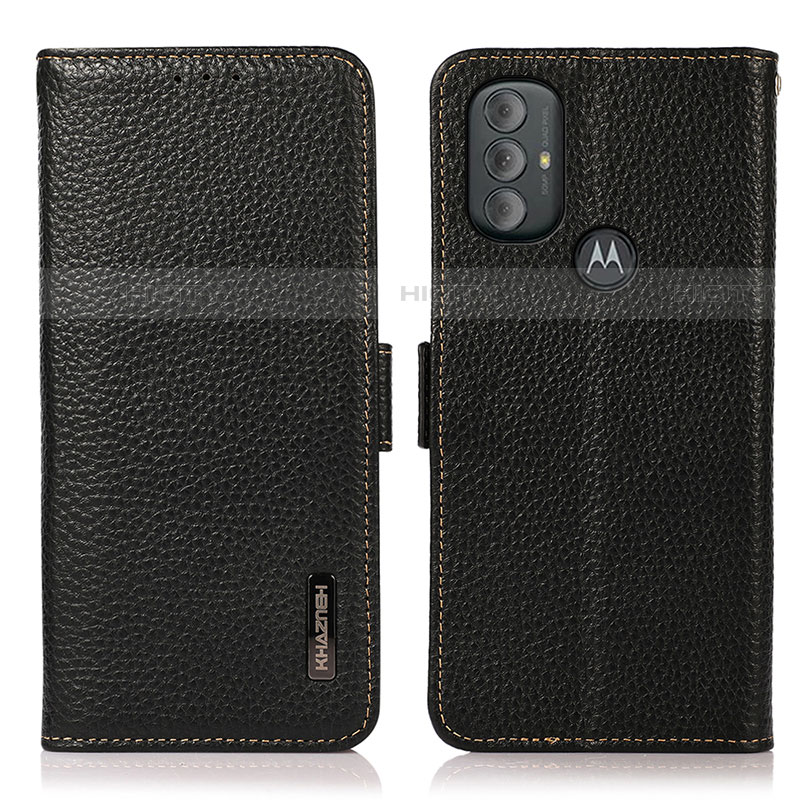 Handytasche Stand Schutzhülle Flip Leder Hülle B03H für Motorola Moto G Play (2023) Schwarz