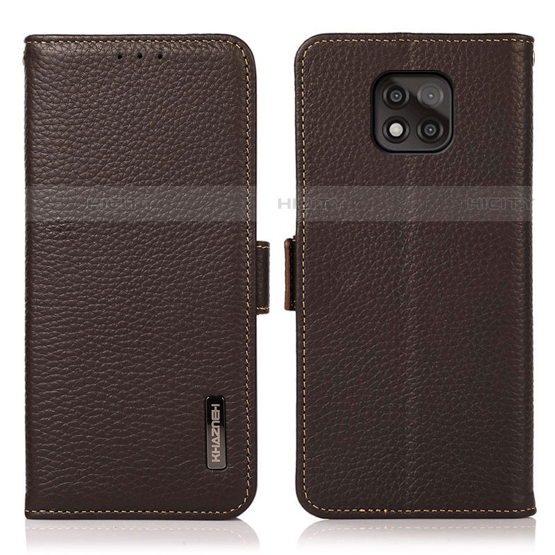 Handytasche Stand Schutzhülle Flip Leder Hülle B03H für Motorola Moto G Power (2021) Braun