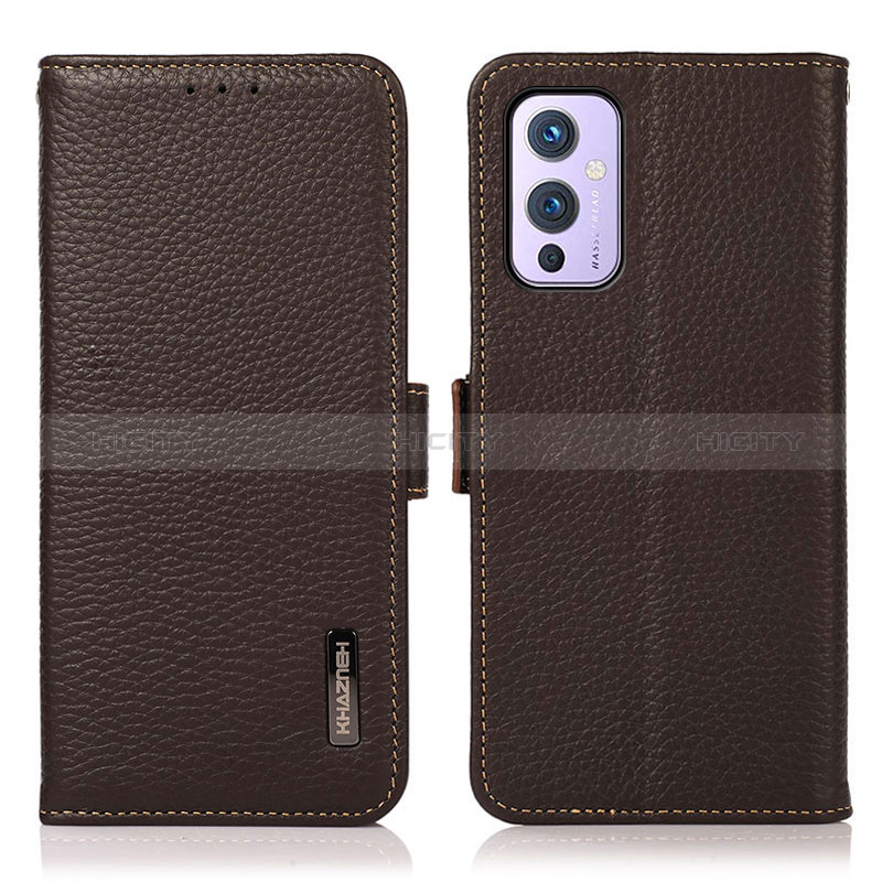 Handytasche Stand Schutzhülle Flip Leder Hülle B03H für OnePlus 9 5G Braun