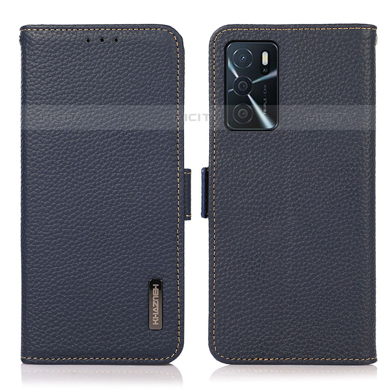 Handytasche Stand Schutzhülle Flip Leder Hülle B03H für Oppo A16s Blau Plus