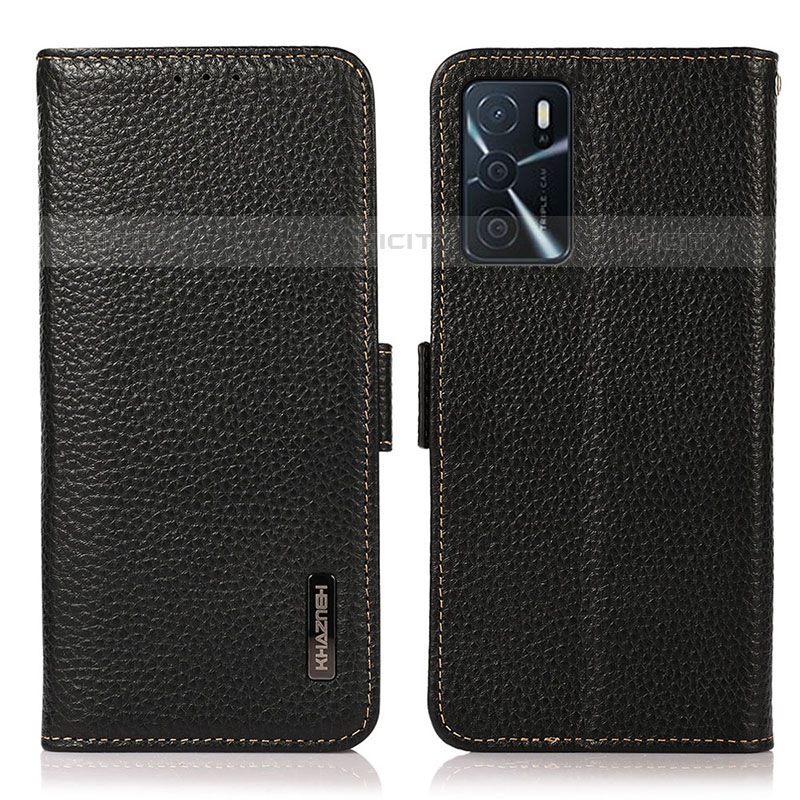 Handytasche Stand Schutzhülle Flip Leder Hülle B03H für Oppo A54s Schwarz