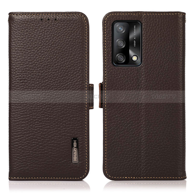 Handytasche Stand Schutzhülle Flip Leder Hülle B03H für Oppo F19 Braun