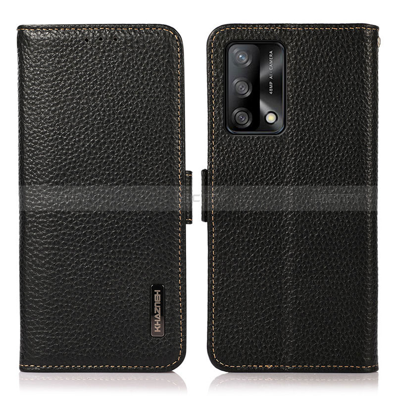 Handytasche Stand Schutzhülle Flip Leder Hülle B03H für Oppo F19 Schwarz Plus