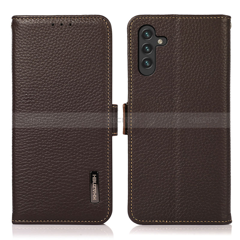 Handytasche Stand Schutzhülle Flip Leder Hülle B03H für Samsung Galaxy A04s Braun Plus