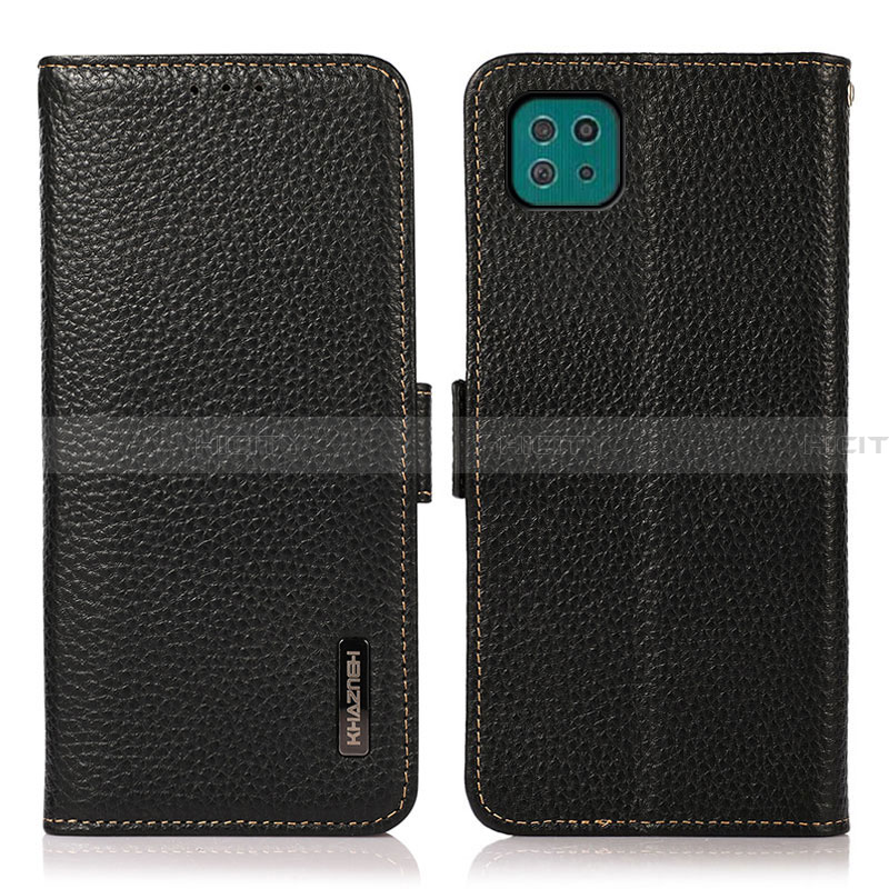 Handytasche Stand Schutzhülle Flip Leder Hülle B03H für Samsung Galaxy A22 5G Schwarz