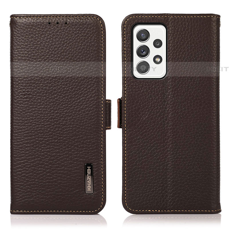 Handytasche Stand Schutzhülle Flip Leder Hülle B03H für Samsung Galaxy A52 5G Braun Plus