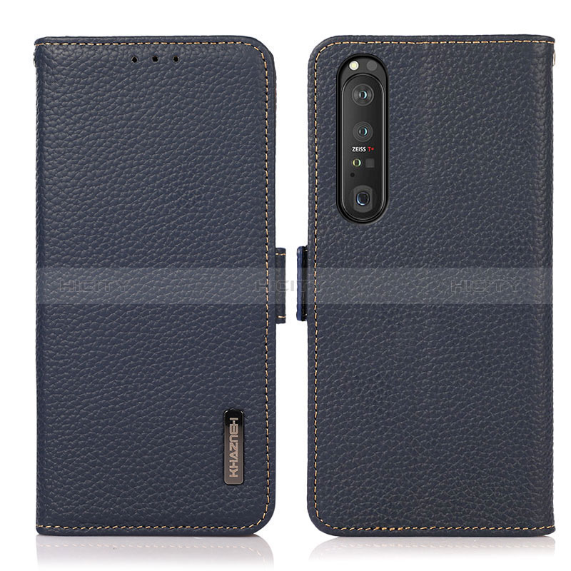 Handytasche Stand Schutzhülle Flip Leder Hülle B03H für Sony Xperia 1 III Blau Plus