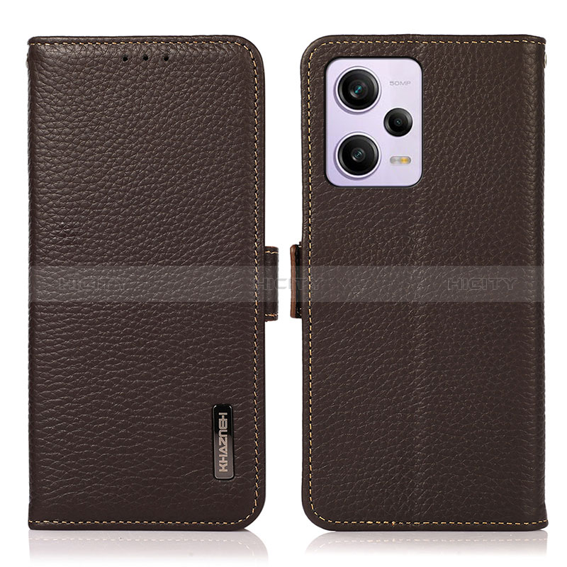 Handytasche Stand Schutzhülle Flip Leder Hülle B03H für Xiaomi Redmi Note 12 Pro 5G Braun Plus