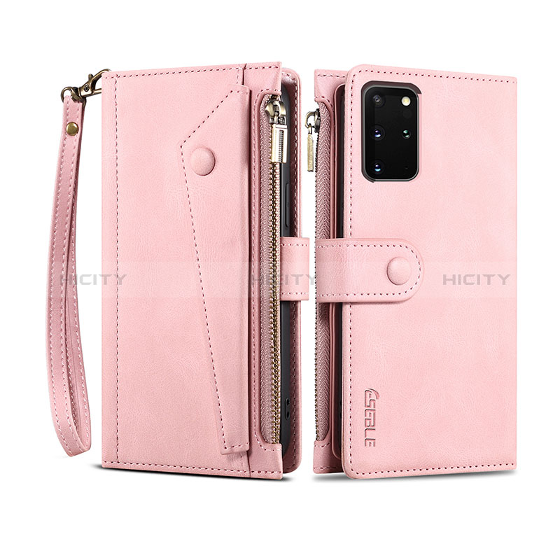 Handytasche Stand Schutzhülle Flip Leder Hülle B03S für Samsung Galaxy S20 Plus 5G Rosegold Plus