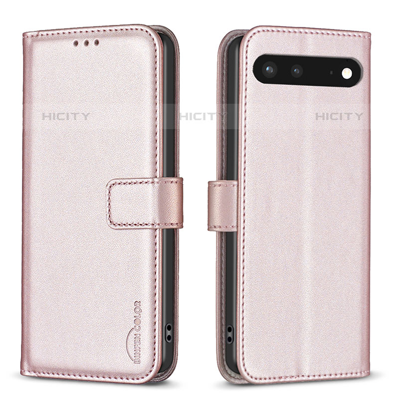 Handytasche Stand Schutzhülle Flip Leder Hülle B04F für Google Pixel 7 5G Rosegold