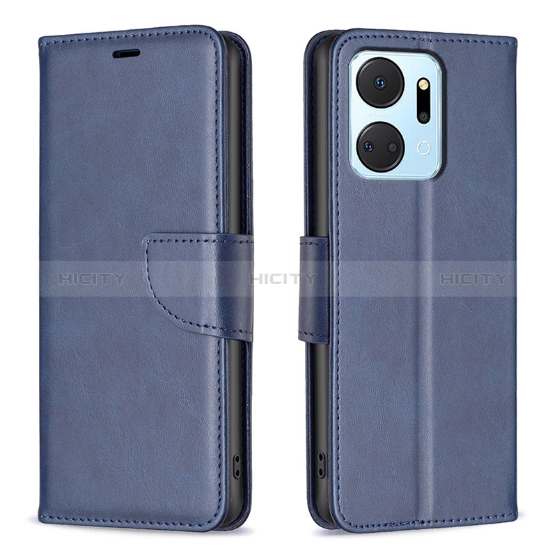 Handytasche Stand Schutzhülle Flip Leder Hülle B04F für Huawei Honor X7a Blau