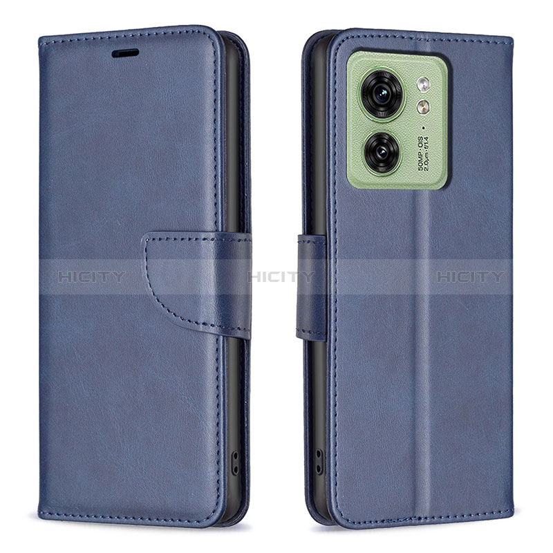 Handytasche Stand Schutzhülle Flip Leder Hülle B04F für Motorola Moto Edge (2023) 5G Blau