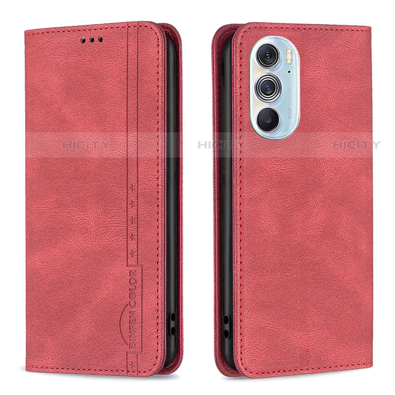 Handytasche Stand Schutzhülle Flip Leder Hülle B04F für Motorola Moto Edge Plus (2022) 5G Rot