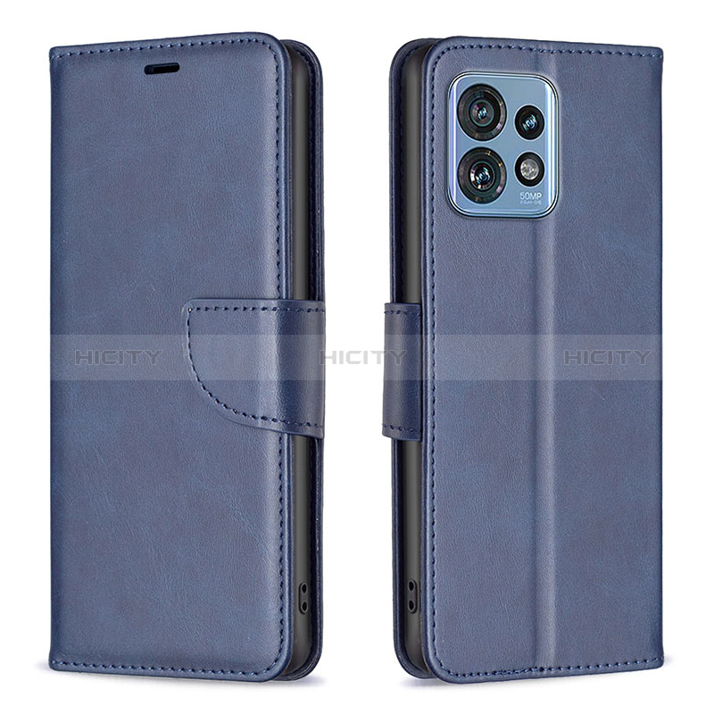 Handytasche Stand Schutzhülle Flip Leder Hülle B04F für Motorola Moto Edge Plus (2023) 5G Blau Plus