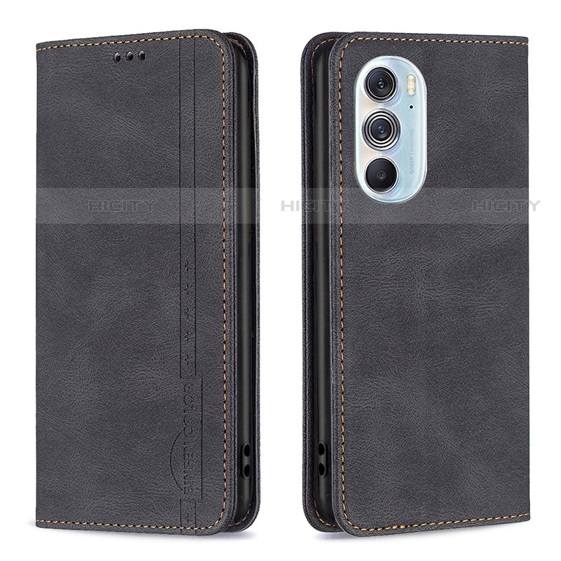 Handytasche Stand Schutzhülle Flip Leder Hülle B04F für Motorola Moto Edge X30 5G Schwarz