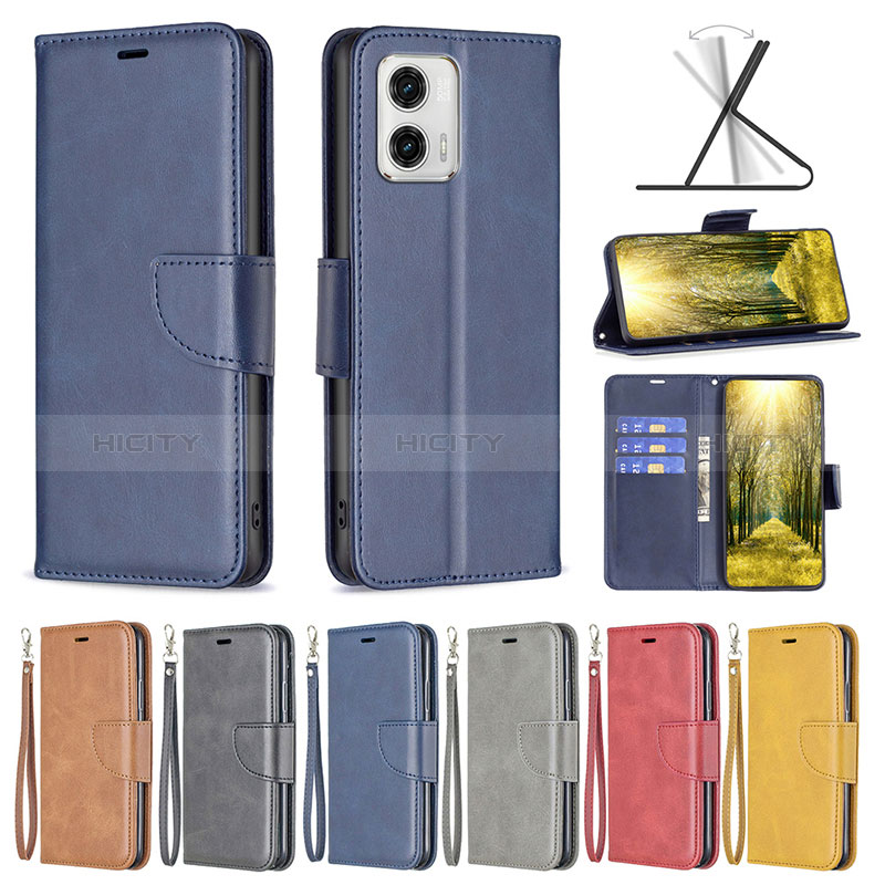 Handytasche Stand Schutzhülle Flip Leder Hülle B04F für Motorola Moto G73 5G groß