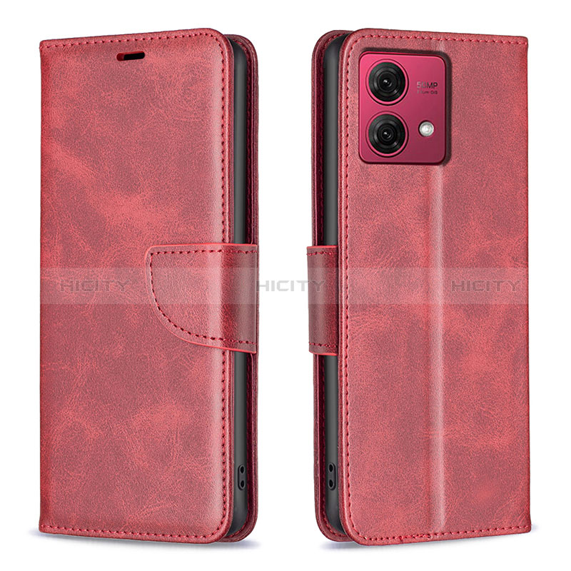 Handytasche Stand Schutzhülle Flip Leder Hülle B04F für Motorola Moto G84 5G Rot