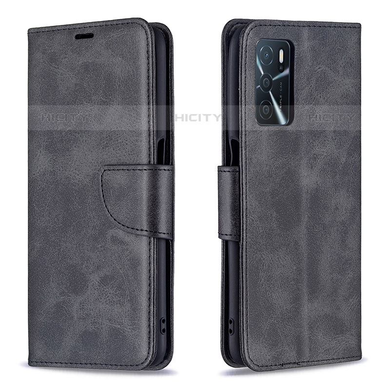 Handytasche Stand Schutzhülle Flip Leder Hülle B04F für Oppo A16s Schwarz Plus