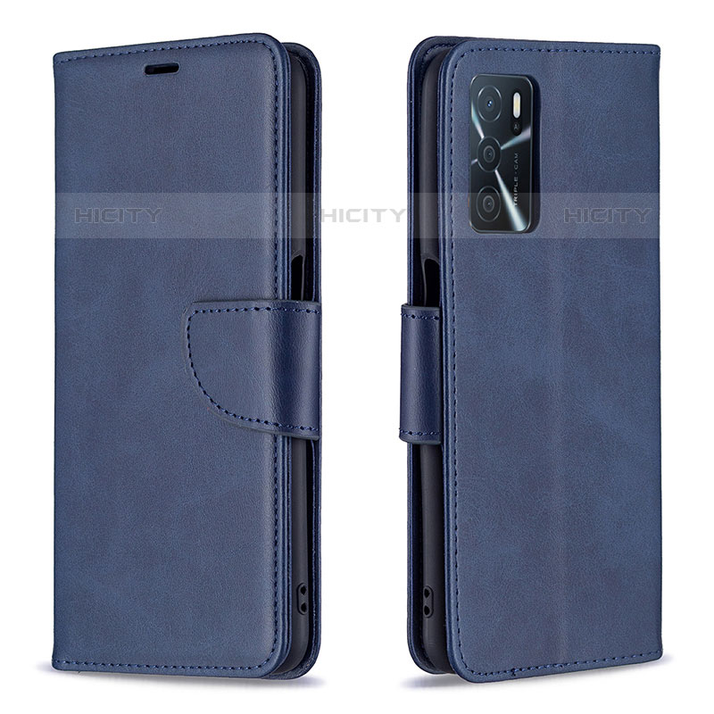 Handytasche Stand Schutzhülle Flip Leder Hülle B04F für Oppo A54s Blau