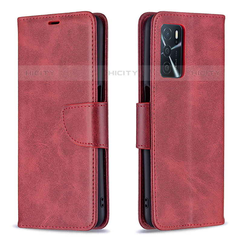 Handytasche Stand Schutzhülle Flip Leder Hülle B04F für Oppo A54s Rot