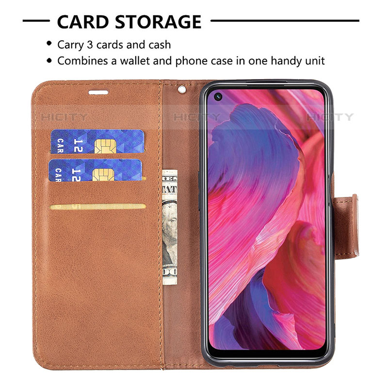 Handytasche Stand Schutzhülle Flip Leder Hülle B04F für Oppo A93 5G