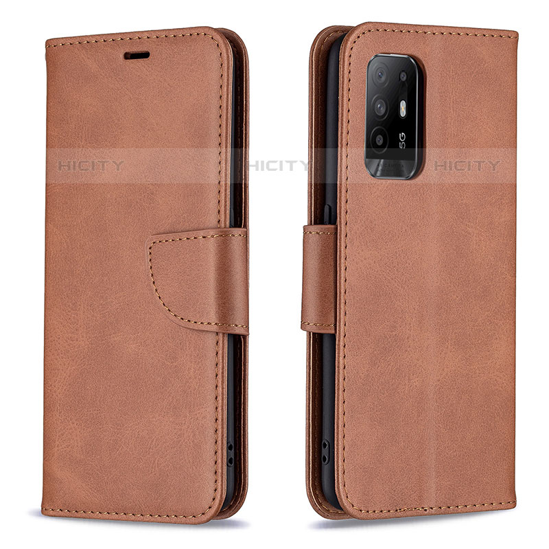 Handytasche Stand Schutzhülle Flip Leder Hülle B04F für Oppo A95 5G Braun