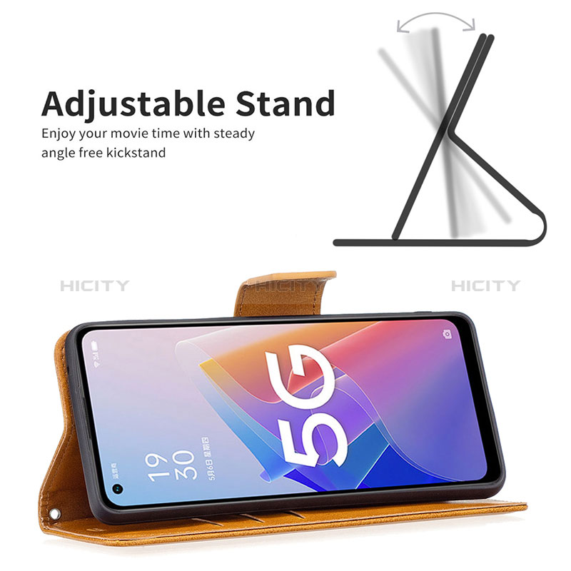 Handytasche Stand Schutzhülle Flip Leder Hülle B04F für Oppo A96 5G