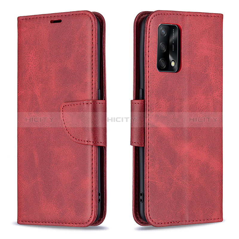 Handytasche Stand Schutzhülle Flip Leder Hülle B04F für Oppo F19 Rot Plus