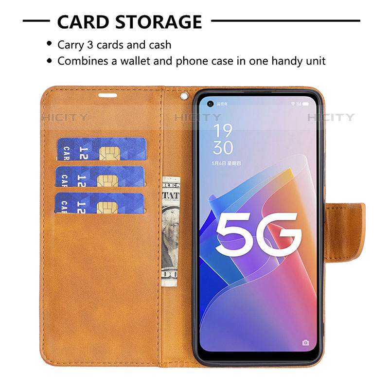 Handytasche Stand Schutzhülle Flip Leder Hülle B04F für Oppo F21s Pro 5G groß