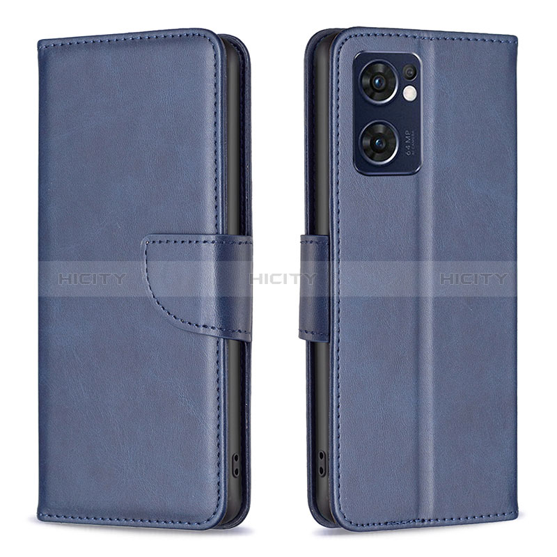 Handytasche Stand Schutzhülle Flip Leder Hülle B04F für Oppo Find X5 Lite 5G Blau