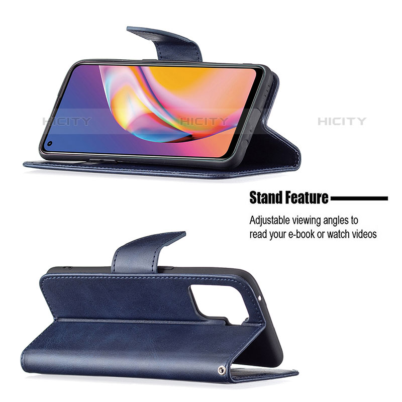 Handytasche Stand Schutzhülle Flip Leder Hülle B04F für Oppo Reno5 F groß