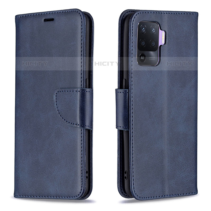 Handytasche Stand Schutzhülle Flip Leder Hülle B04F für Oppo Reno5 Lite Blau