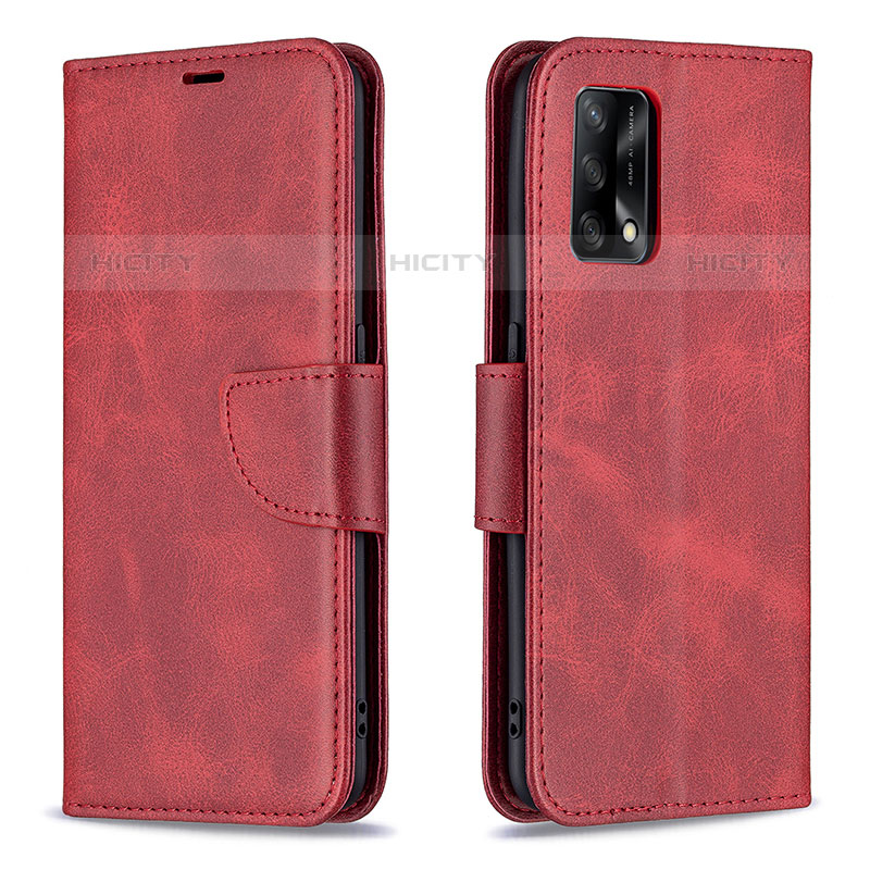 Handytasche Stand Schutzhülle Flip Leder Hülle B04F für Oppo Reno6 Lite Rot Plus