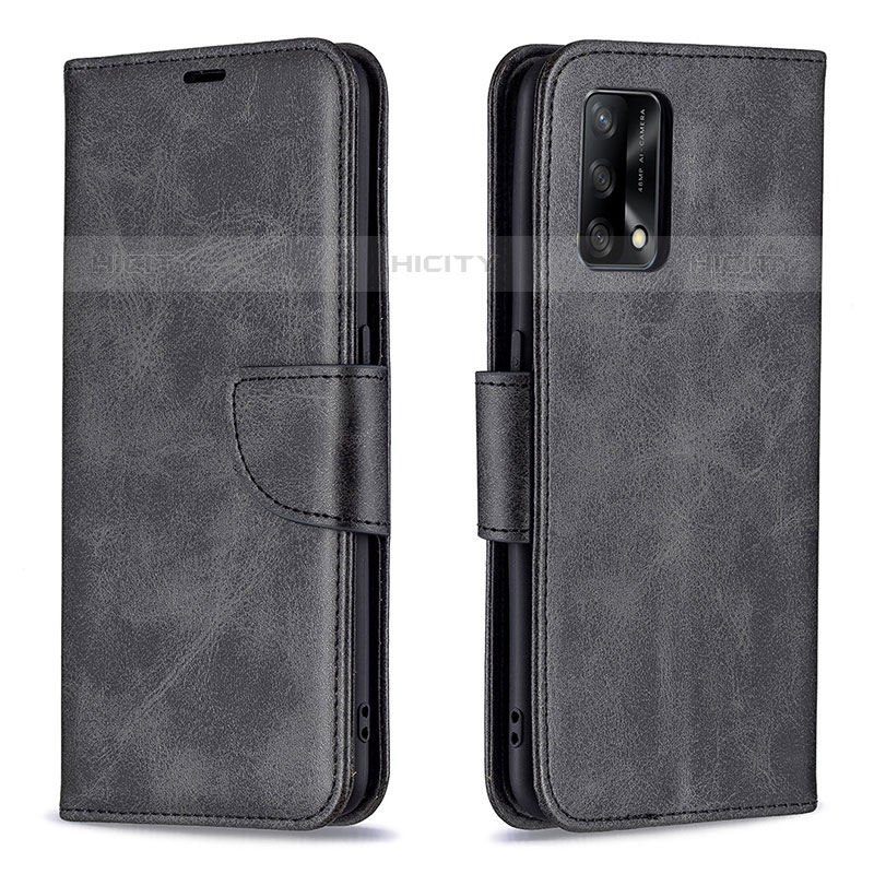 Handytasche Stand Schutzhülle Flip Leder Hülle B04F für Oppo Reno6 Lite Schwarz