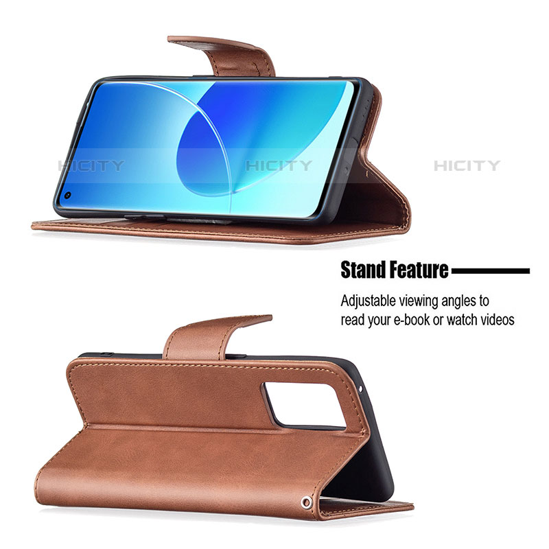 Handytasche Stand Schutzhülle Flip Leder Hülle B04F für Oppo Reno6 Pro 5G India