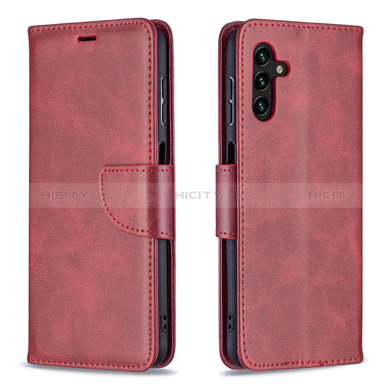 Handytasche Stand Schutzhülle Flip Leder Hülle B04F für Samsung Galaxy A04s Rot Plus