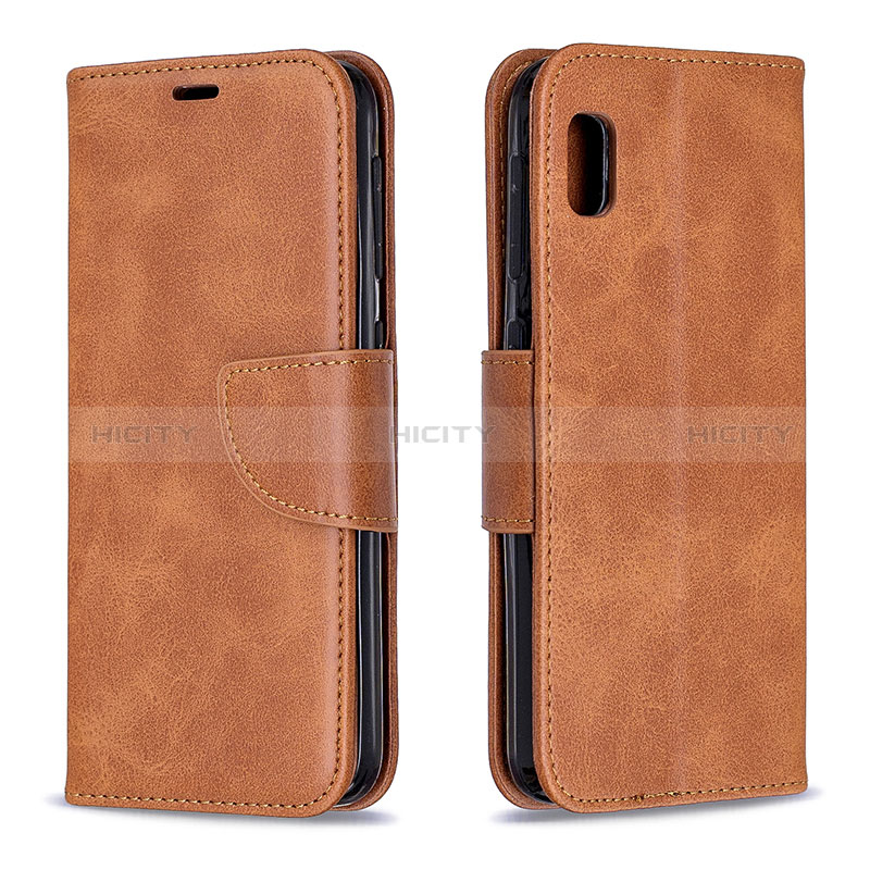 Handytasche Stand Schutzhülle Flip Leder Hülle B04F für Samsung Galaxy A10e Braun