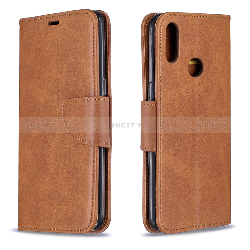 Handytasche Stand Schutzhülle Flip Leder Hülle B04F für Samsung Galaxy A10s Braun